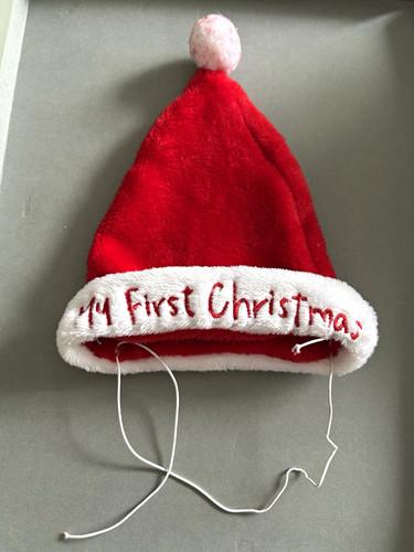 Baby santa hat red - baby, red/white