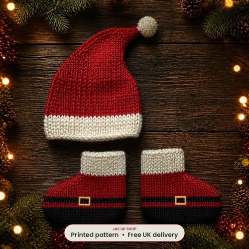 Printed baby santa - baby, hat