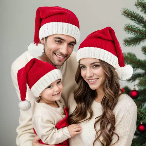Knitted baby christmas hat - knitted,