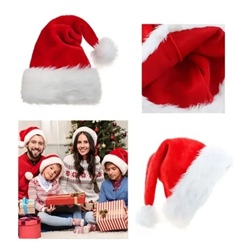 Fluffy red santa hat - santa, soft