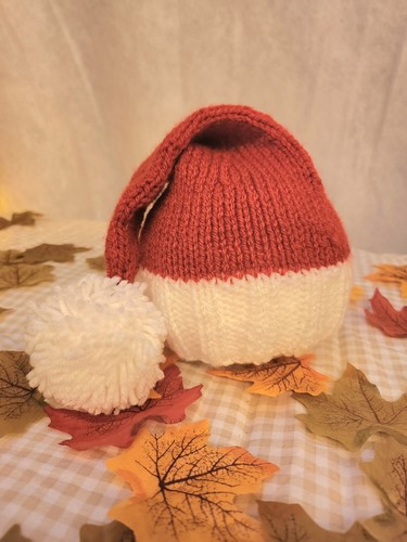 Handknitted new born santa - handknitted, hat