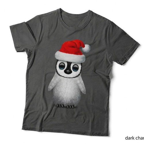 Baby penguin wearing santa - a,