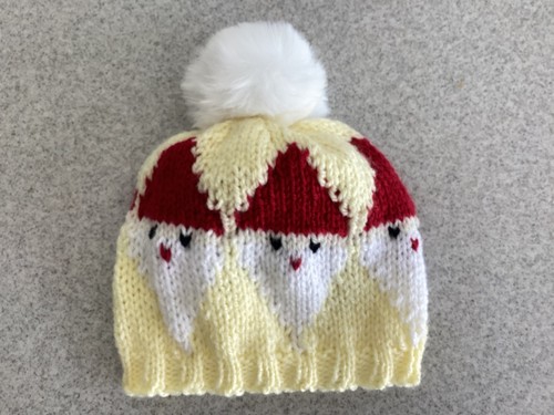 Hand knitted santa hat baby - knitted,