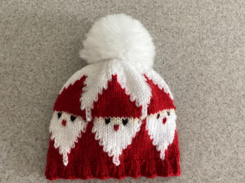 Hand knitted santa hat - hat, baby