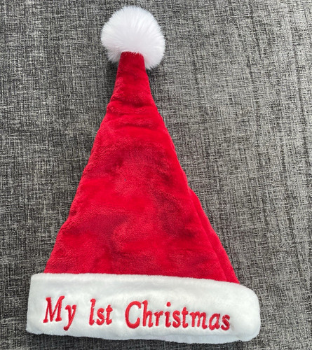 Baby red white santa hat - hat, "my