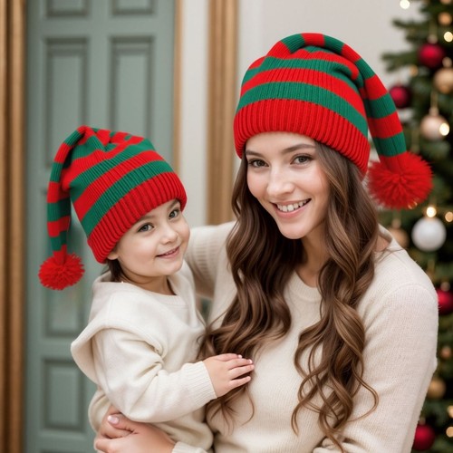 Parent child red santa hat - santa,