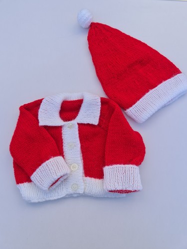 Gift boxed hand knitted santa - gift,