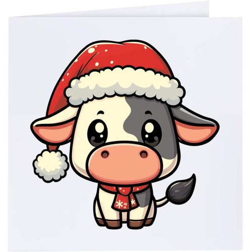Baby cow santa hat - in,